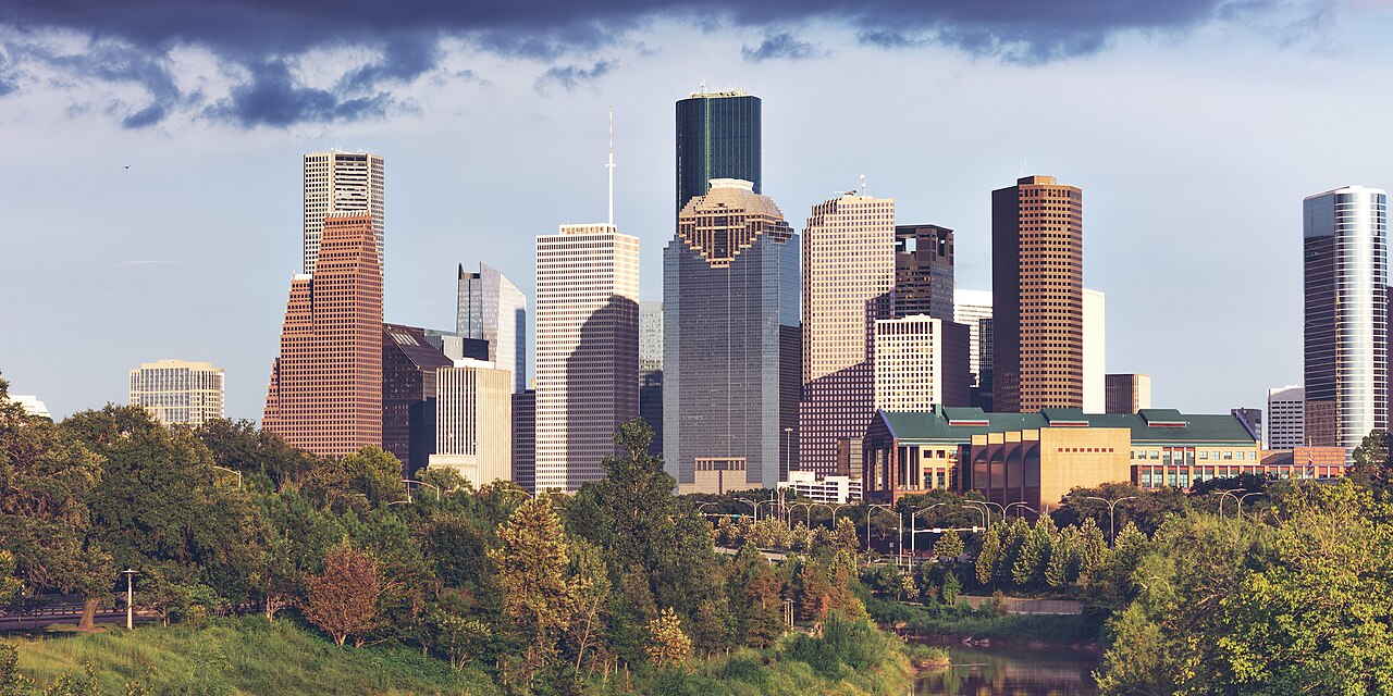 Downtown Houston skyline from Buffalo Bayou